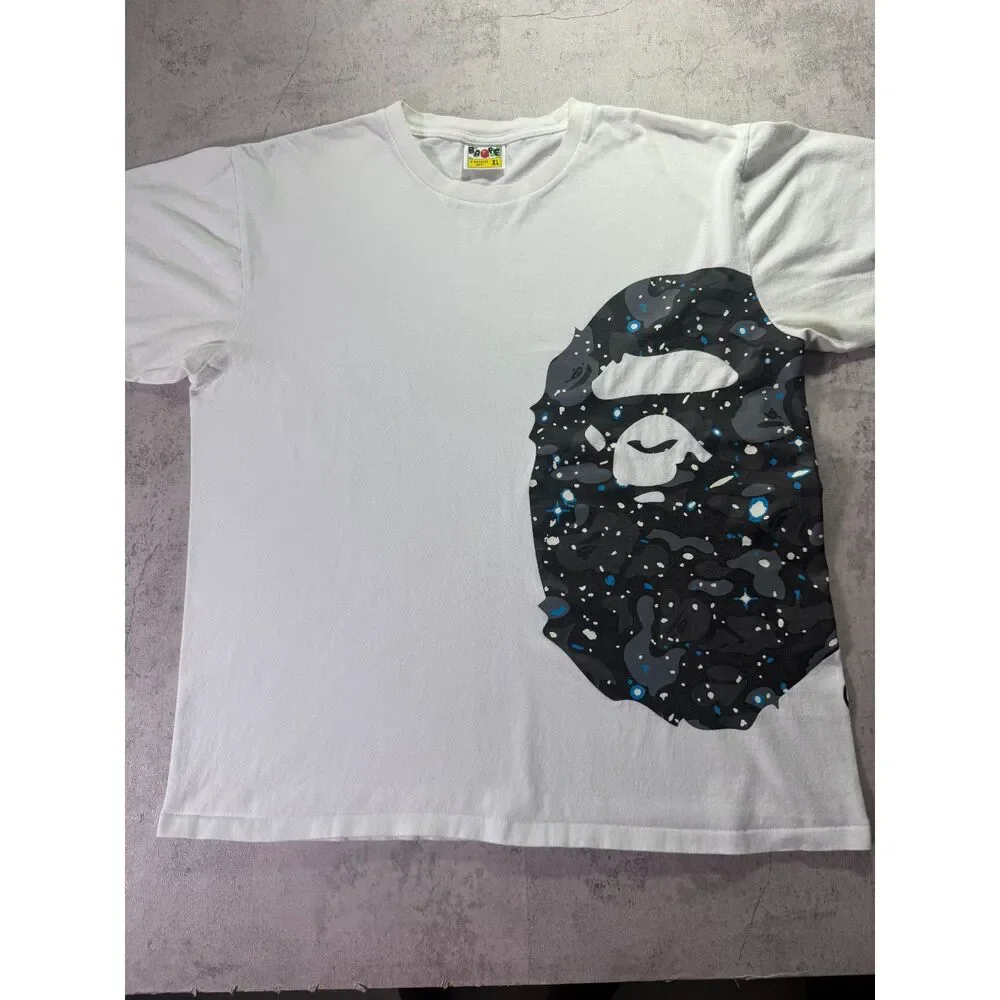 BAPE Space Camo Side Big Ape Head Tee White XL